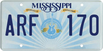 MS license plate ARF170