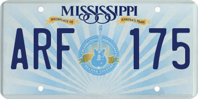 MS license plate ARF175