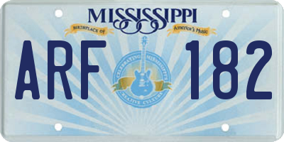MS license plate ARF182