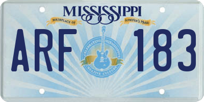 MS license plate ARF183