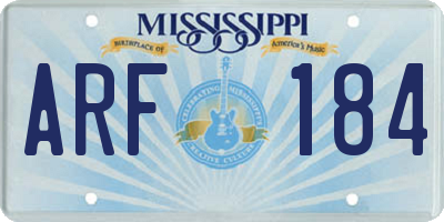 MS license plate ARF184