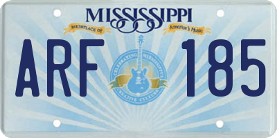 MS license plate ARF185