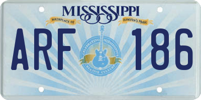 MS license plate ARF186