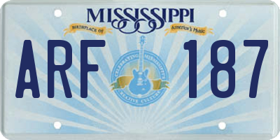 MS license plate ARF187