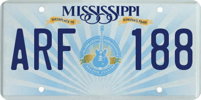 MS license plate ARF188