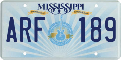 MS license plate ARF189