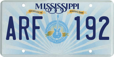 MS license plate ARF192