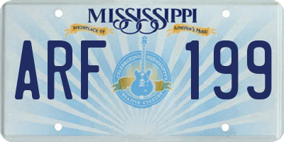 MS license plate ARF199