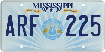 MS license plate ARF225
