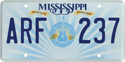 MS license plate ARF237