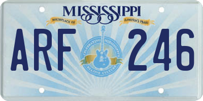 MS license plate ARF246