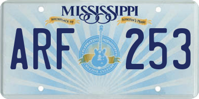 MS license plate ARF253