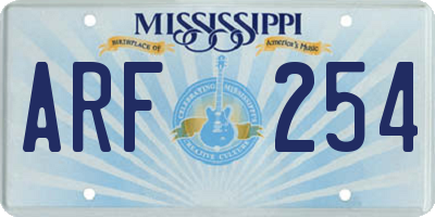 MS license plate ARF254