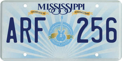 MS license plate ARF256