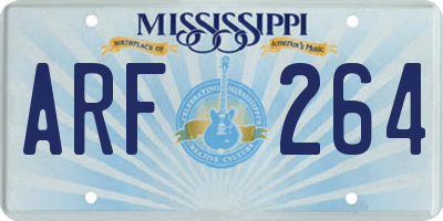 MS license plate ARF264