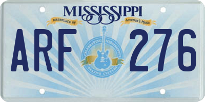MS license plate ARF276
