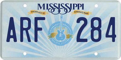 MS license plate ARF284
