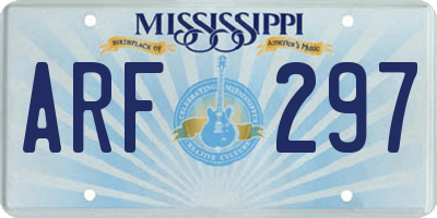 MS license plate ARF297