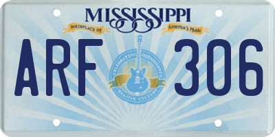 MS license plate ARF306