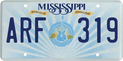 MS license plate ARF319