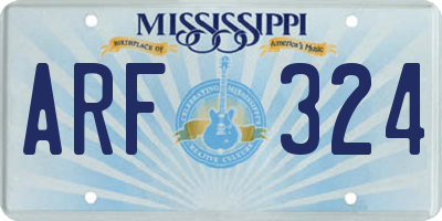 MS license plate ARF324