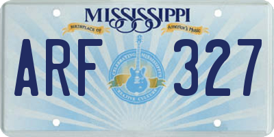 MS license plate ARF327