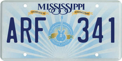 MS license plate ARF341
