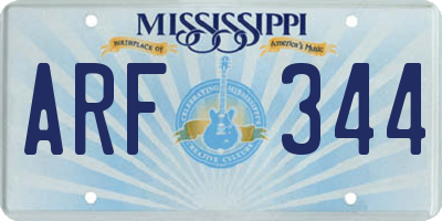 MS license plate ARF344