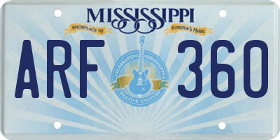 MS license plate ARF360