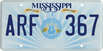 MS license plate ARF367