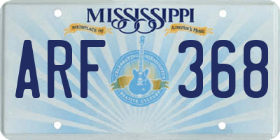MS license plate ARF368