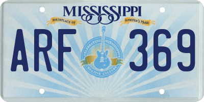 MS license plate ARF369