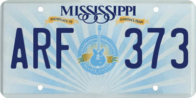 MS license plate ARF373