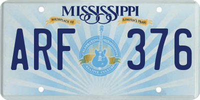 MS license plate ARF376