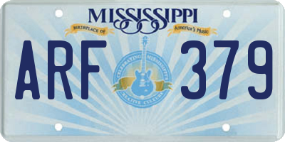 MS license plate ARF379