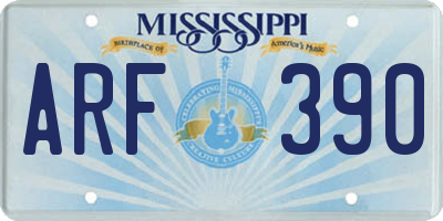 MS license plate ARF390