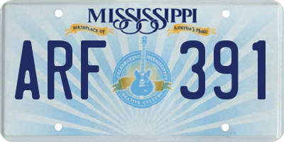 MS license plate ARF391