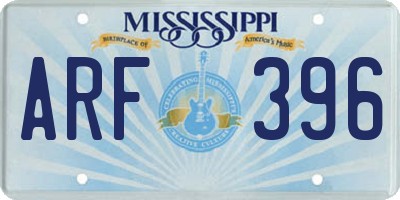 MS license plate ARF396