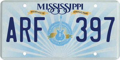 MS license plate ARF397