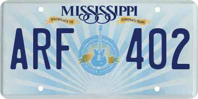 MS license plate ARF402