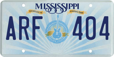 MS license plate ARF404