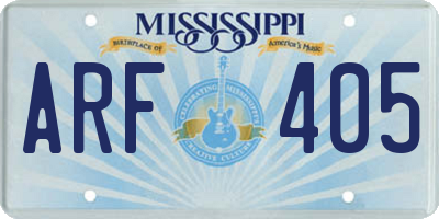 MS license plate ARF405