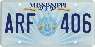 MS license plate ARF406