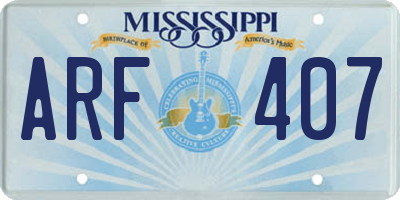 MS license plate ARF407