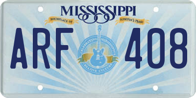 MS license plate ARF408