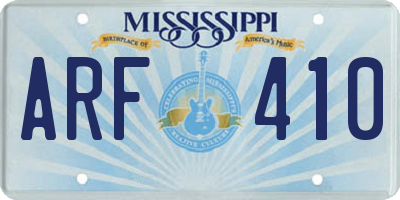 MS license plate ARF410