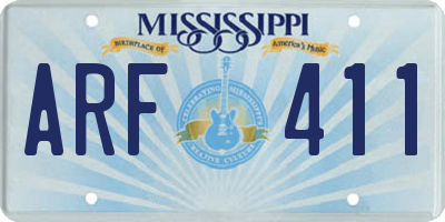 MS license plate ARF411