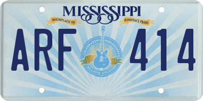 MS license plate ARF414