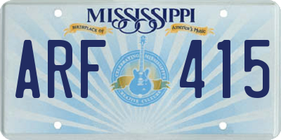 MS license plate ARF415