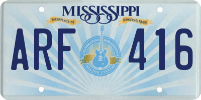 MS license plate ARF416